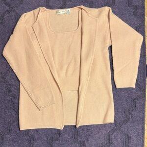 Evan Picone Light Pink Cardigan and Tank Set